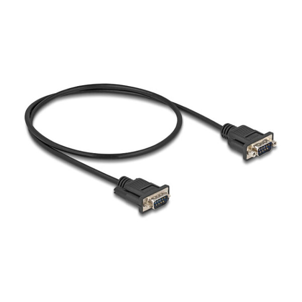 Delock RS-232 Kabel Seriell D-Sub9 Stecker zu Stecker mit schmalem Steckergehäuse 0,5 m