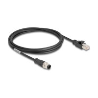 Delock M12 Kabel A-kodiert 8 Pin Stecker zu RJ45 Stecker...