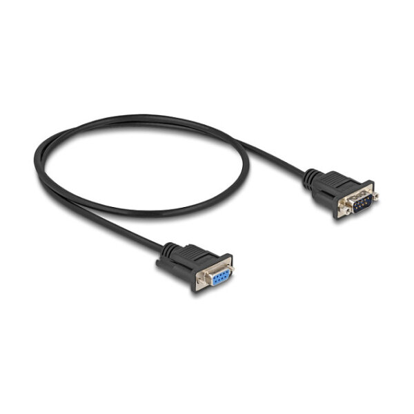 Delock RS-232 Kabel Seriell D-Sub9 Stecker zu Buchse mit schmalem Steckergehäuse 0,5 m