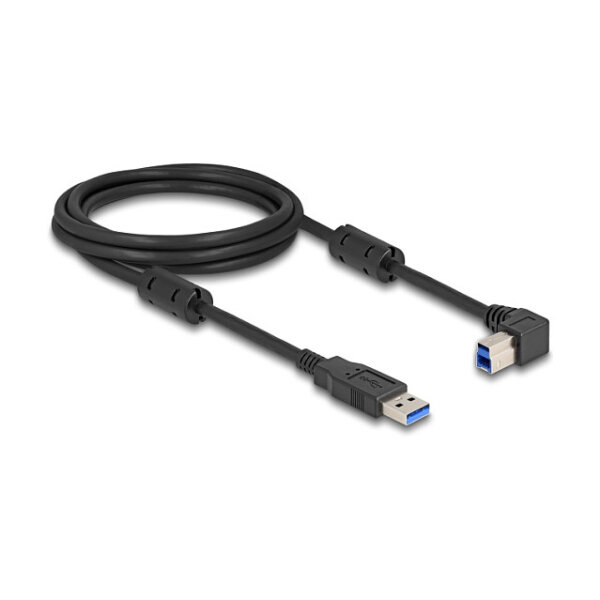 Delock USB 5 Gbps Kabel Typ-A Stecker zu Typ-B Stecker 90° rechts gewinkelt 2 m