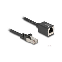 Delock Netzwerk Verlängerungskabel RJ45 Stecker zu RJ45 Buchse Cat.6A S/FTP 10 m schwarz