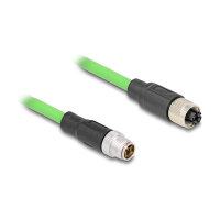 Delock M12 Kabel X-kodiert 8 Pin Stecker zu Buchse PUR (TPU) 2 m