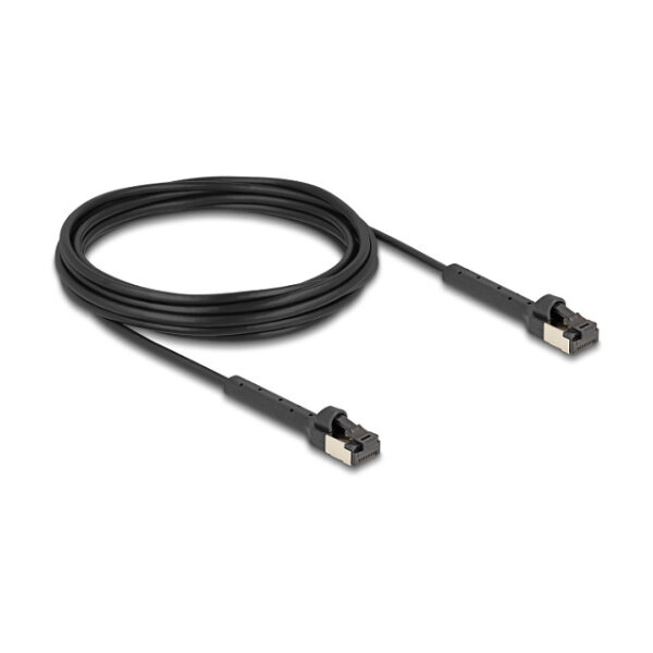 Delock RJ45 Slim Netzwerkkabel Cat.6A U/FTP winkelbar schwarz 5 m