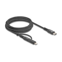 Delock USB Kabel 2 in 1 USB Type-C™ zu USB Type-C™ / Lightning™ für iPhone™ und iPad™ 2 m MFi 60 W