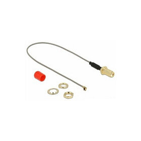 Delock Antennenkabel SMA Buchse zum Einbau Ferritkern zu I-PEX Inc., MHF® I Stecker 1.13 20 cm Gewindelänge 10 mm
