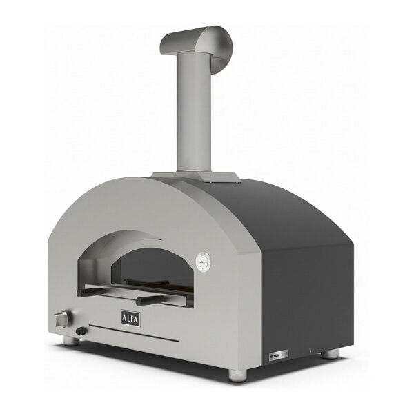 Alfa Forni Futuro 2 Pizze Hybrid Silber Schwarz