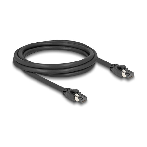 Delock RJ45 Netzwerkkabel Cat.8.1 S/FTP 2 m bis 40 Gbps schwarz