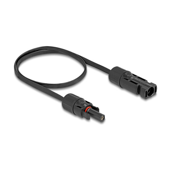 Delock DL4 Solar Flachbandkabel Stecker zu Buchse 60 cm schwarz