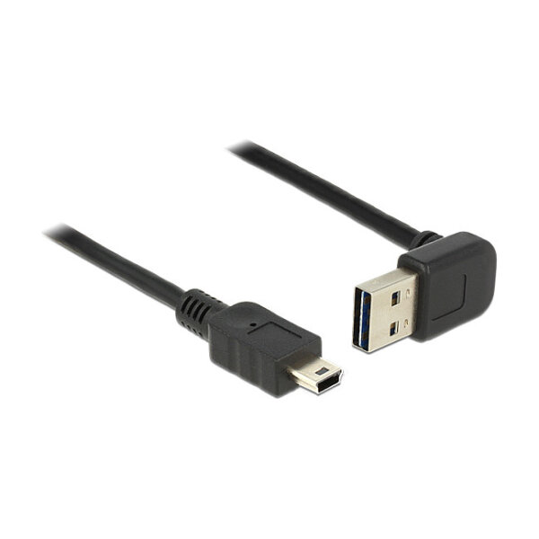 Delock Kabel EASY-USB 2.0 Typ-A Stecker gewinkelt oben / unten > USB 2.0 Typ Mini-B Stecker 1 m