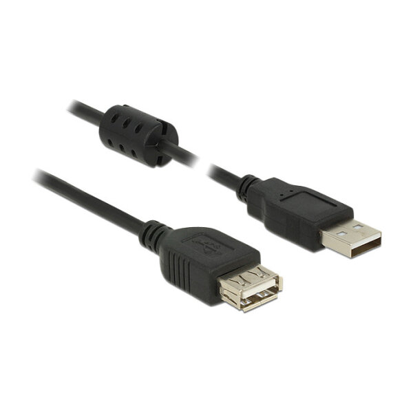 Delock Verlängerungskabel USB 2.0 Typ-A Stecker > USB 2.0 Typ-A Buchse 1,5 m schwarz