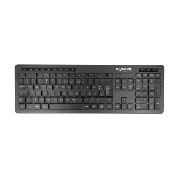 Delock USB Tastatur 2,4 GHz kabellos schwarz - Lautlos