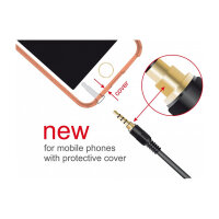 Delock Klinkenkabel 3,5 mm 4 Pin Stecker > Stecker gewinkelt 3 m schwarz