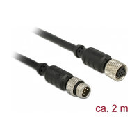 Delock M8 Sensor- / Aktorverlängerungskabel M8 6 Pin...