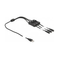 Delock Kabel USB Typ-A Stecker zu 3 x DC 5,5 x 2,1 mm Buchse mit Schalter 1 m