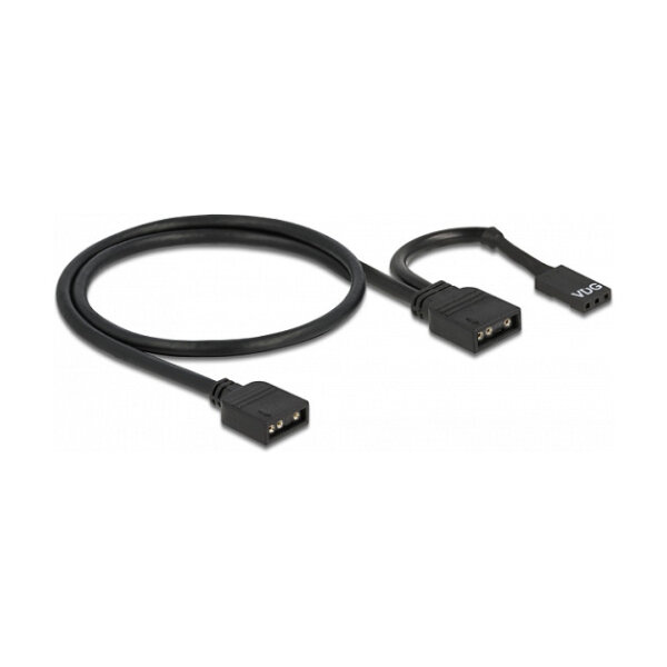 Delock RGB Anschlusskabel 3 Pin für 5 V RGB / ARGB LED Beleuchtung mit 2 x 3 Pin Buchse 50 cm