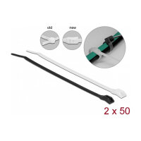 Delock Kabelbinder mit flachem Kopf L 280 x B 7,6 mm 100 Stück