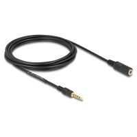 Delock Verlängerungskabel Klinke 3,5 mm 5 Pin Stecker zu Buchse 3 m schwarz