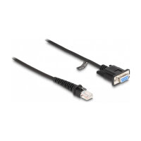 Delock Spiralkabel RJ50 Stecker zu D-Sub 9 Buchse 1,5 m schwarz