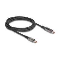 Delock USB 2.0 Daten- und Schnellladekabel USB Type-C™ Stecker zu Stecker PD 3.0 100 W mit Leistungsanzeige 2 m