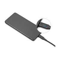 Delock USB 2.0 Daten- und Schnellladekabel USB Type-C™ + USB Typ-A Stecker zu USB Type-C™ Stecker PD 3.1 140 W mit Leistungsanzeige 1,20 m