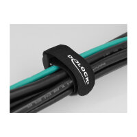 Delock Klett-Kabelbinder mit Schlaufe L 150 x B 20 mm schwarz 5 Stück