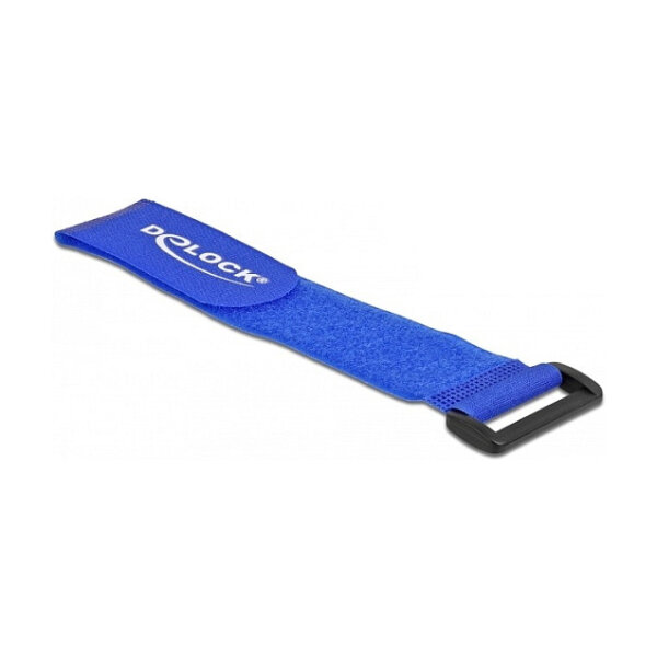Delock Klett-Kabelbinder mit Schlaufe L 280 x B 38 mm blau 3 Stück