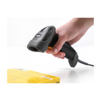Delock USB Barcode Scanner 1D mit Anschlusskabel und Halterung - Laser - schwarz