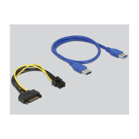 Delock Riser Karte PCI Express x1 > x16 mit 60 cm USB...