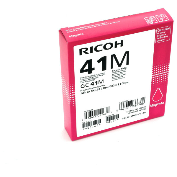 Ricoh Tinte 405763 magenta GC41M bis zu 2.200 Seiten ISO/IEC 24711