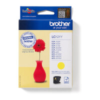 Brother Tinte LC-121Y Gelb bis zu 300 Seiten A4 nach ISO 24711