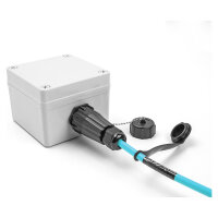 Delock LWL Kabel LC Duplex zu LC Duplex mit Verschlusskappe Multimode OM3 IP68 staub- und wasserdicht 2 m