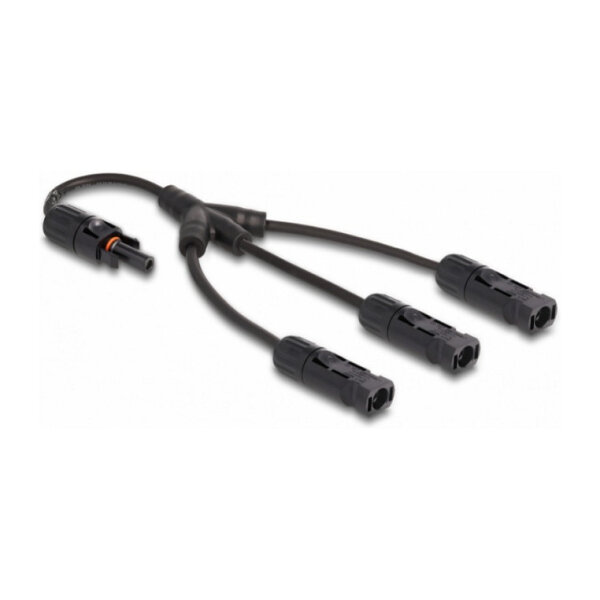 Delock DL4 Solar Splitter Kabel 1 x Buchse zu 3 x Stecker 35 cm schwarz