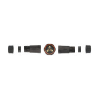 Delock Kabelverbinder für Außenbereich 3 Pin, IP68 wasserdicht, schraubbar, Kabeldurchmesser 4,5 - 7,5 mm schwarz