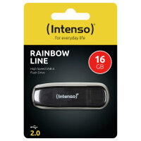 STICK 16GB 2.0 Intenso Rainbow Line schwarz