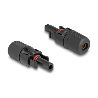 Delock DL4 Solar Steckverbinder für Kabel zum Crimpen, Stecker und Buchse, schwarz 2 Stück