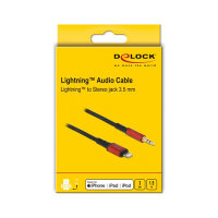 Delock Audiokabel 8 Pin Lightning™ Stecker zu Klinkenstecker 3,5 mm 3 Pin 1,5 m