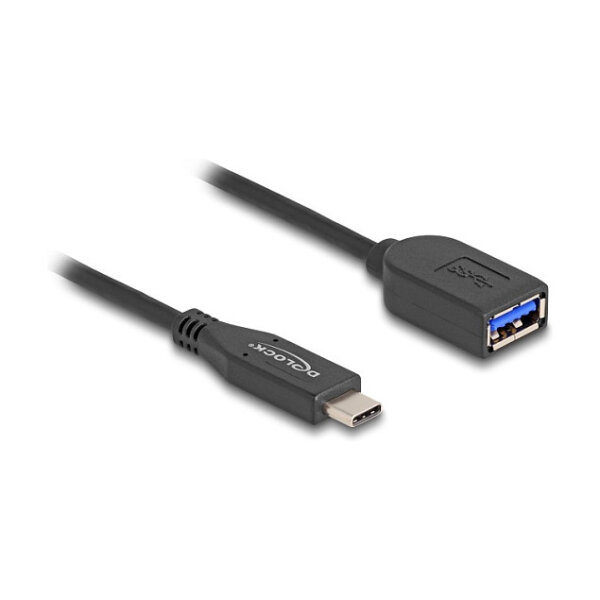 Delock USB 10 Gbps Kabel USB Type-C™ Stecker zu Typ-A Buchse 50 cm koaxial