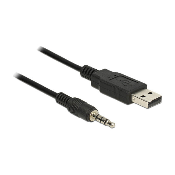 Delock Konverter USB 2.0 Typ-A Stecker zu Seriell TTL 3,5 mm 4 Pin Klinke 1,8 m (3,3 V)