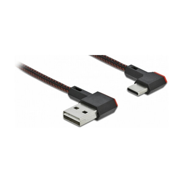 Delock EASY-USB 2.0 Kabel Typ-A Stecker zu USB Type-C™ Stecker gewinkelt links / rechts 0,2 m schwarz