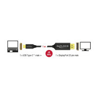 Delock USB Kabel Type-C zu DisplayPort (DP Alt Mode) 4K 60 Hz 1 m koaxial