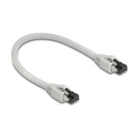 Delock RJ45 Netzwerkkabel Cat.8.1 S/FTP 0,25 m bis 40 Gbps grau