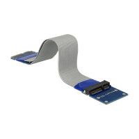Delock Verlängerung Mini PCI Express / mSATA Stecker > Slot Riser Karte mit flexiblem Kabel 13 cm