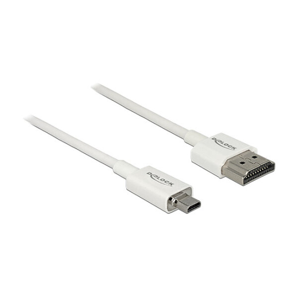 Delock Kabel High Speed HDMI mit Ethernet - HDMI-A Stecker > HDMI Micro-D Stecker 3D 4K 0,5 m Slim High Quality