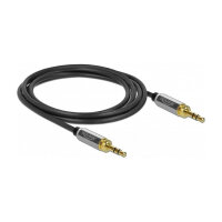 Delock Klinkenkabel 3,5 mm 3 Pin Stecker zu Stecker mit Schraubadapter 1 m