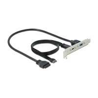 Delock USB 10 Gbps Slotblech mit 1 x USB Type-C™ und 1 x USB Typ-A Port
