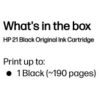 HP 21 original Ink cartridge C9351AE UUS black standard capacity 5ml 190 pages 1-pack