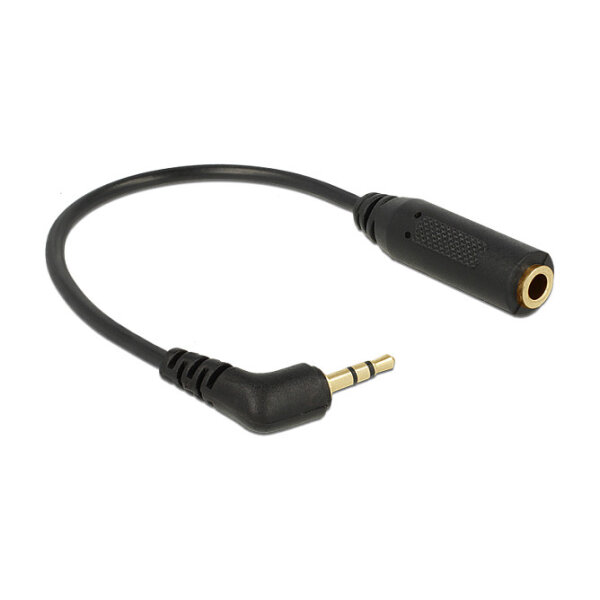 Delock Audiokabel Klinkenstecker 2,5 mm 3 Pin gewinkelt > Klinkenbuchse 3,5 mm 4 Pin