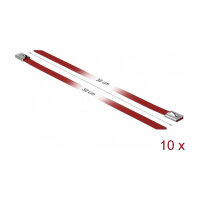 Delock Edelstahlkabelbinder L 300 x B 7,9 mm rot 10...
