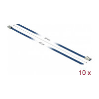 Delock Edelstahlkabelbinder L 500 x B 4,6 mm blau 10 Stück