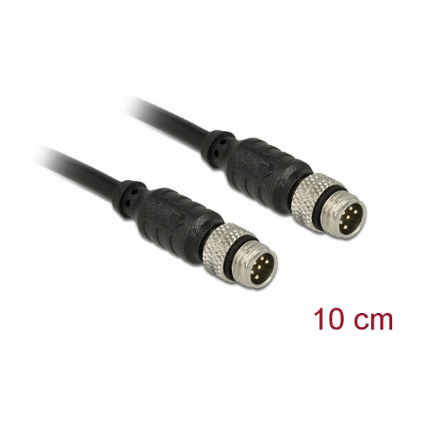 Delock M8 Sensor- / Aktorverlängerungskabel 6 Pin Stecker zu 6 Pin Stecker wasserdicht 10 cm